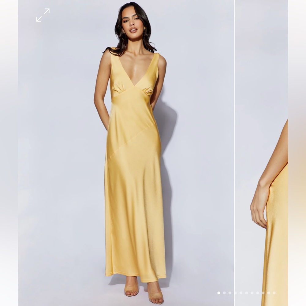 Meshki - Nadia Satin Yellow dress😍